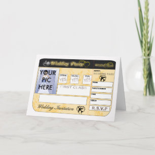 Carte de Faire-part de mariage de carte d'embarque