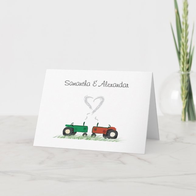 Carte de faire-part de mariage de ferme d'été (Devant)