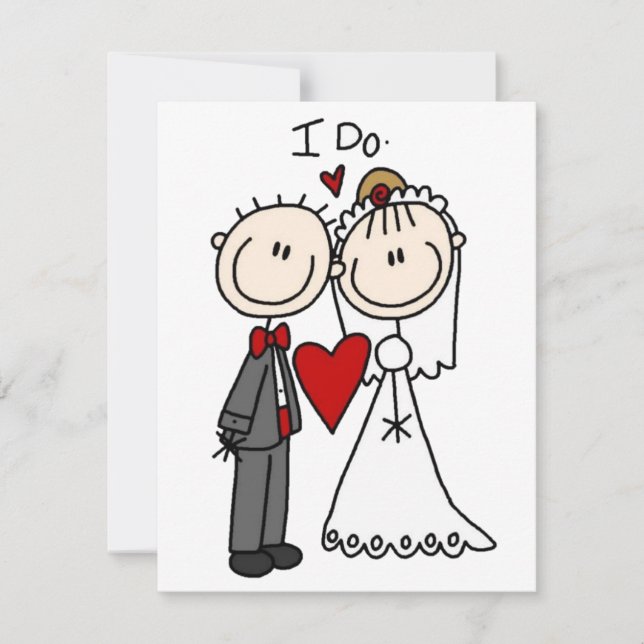 Carte de Faire-part de mariage de la mariée et de  (Devant)