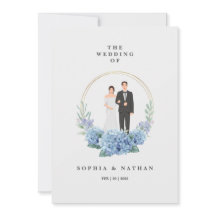 Carte de Faire-part de mariage de mariée et de cha
