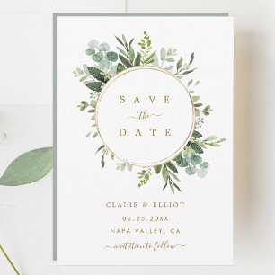 Carte de Faire-Part de Mariage en Vert Botanique O