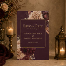 Carte de Faire-Part de Mariage Floral Gothique Bou