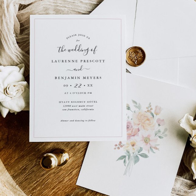 Carte de Faire-part de mariage Florale Bouquet Blo (Créateur téléchargé)