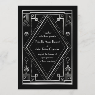 Carte de faire-part de mariage, grand Gatsby,