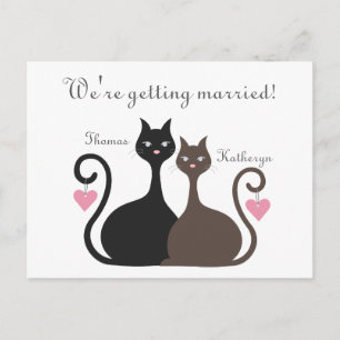 Carte de faire-part de mariage Love Cats Save The 