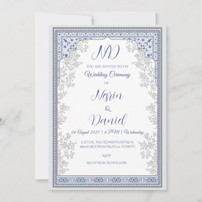 Carte de Faire-part de mariage royale turque (Devant)