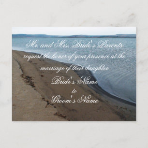Carte de faire-part de mariage sur la plage.