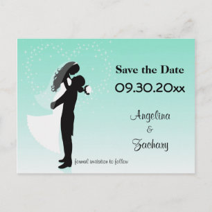 Carte de faire-part de mariage Teal Ombre Save The