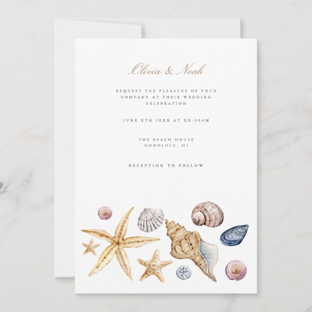Carte de Faire-part de mariage Tropical Beach Ocea (Devant)