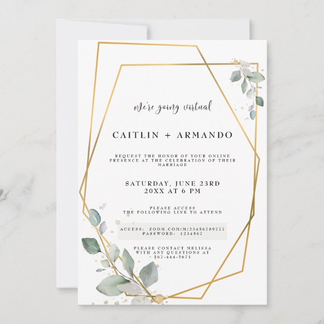 Carte de Faire-part de mariage virtuelle géométriq (Devant)