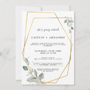 Carte de Faire-part de mariage virtuelle géométriq