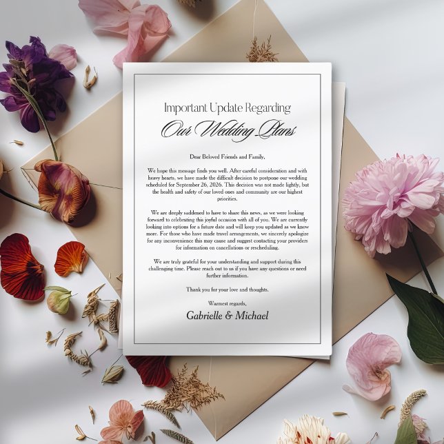 Carte de faire-part de mise à jour de mariage mini (Créateur téléchargé)
