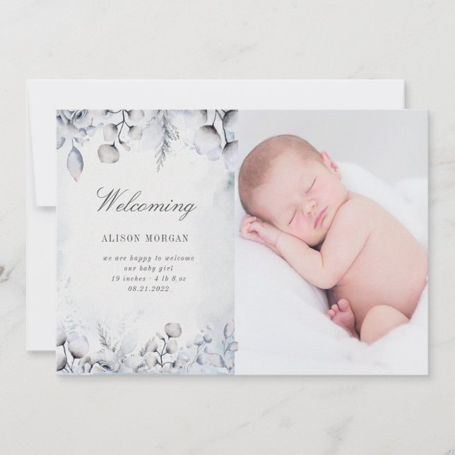 carte de faire-part de naissance de feuillage hive (Devant)