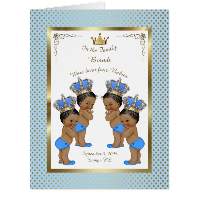 Carte de faire-part de quatre GARÇONS de (Devant)