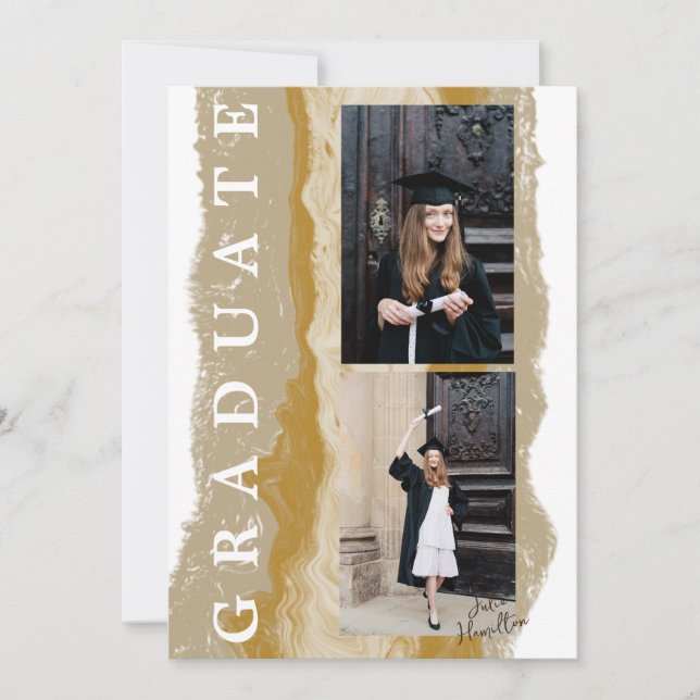 Carte de faire-part de remise de diplôme en marbre (Devant)