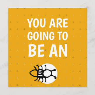 Carte de Faire-part de tante jaune