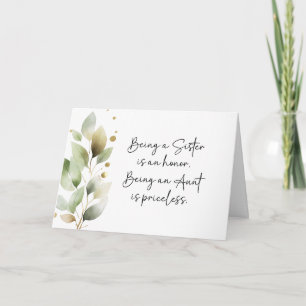 Carte de Faire-Part de Tante pour Soeur Eucalyptus