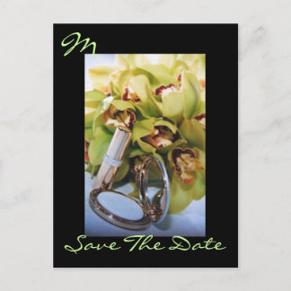 Carte de faire-part élégante orchidée à monogramme