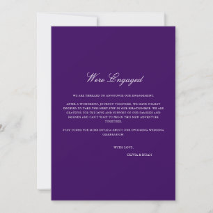 Carte de Faire-part Fiançailles blanc et violet Sc