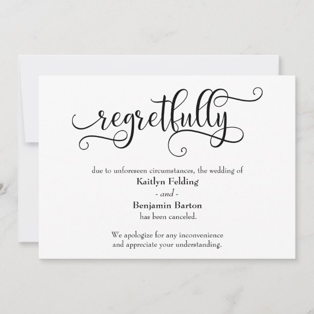 Carte de Faire-part Mariage désespérément annulée (Devant)