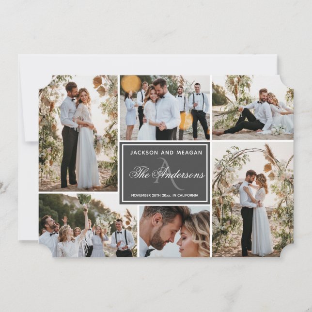 Carte de Faire-part Mariage Monogramme (Devant)