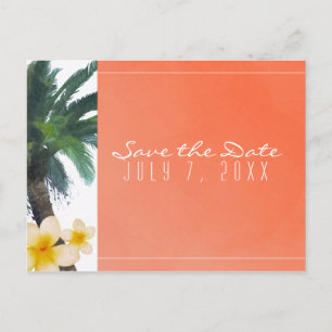 Carte de faire-part Orange Palmier Tropical & Plum