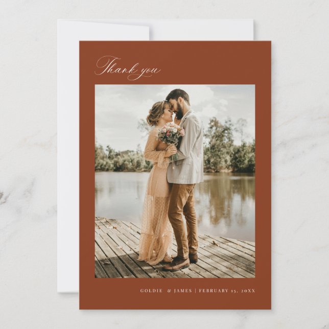 Carte de Faire-part photo Mariage de Merci minimal (Devant)