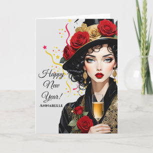 Carte de Faire-part pliée "Bonne année"