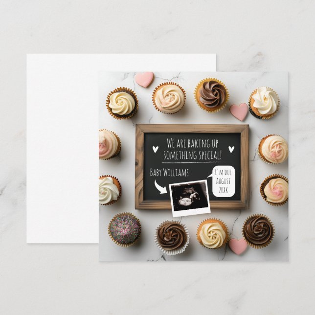 Carte de Faire-part pour bébé à cuisson amusante (Devant / Derrière)
