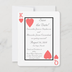 Carte de faire-part roi/reine de corail