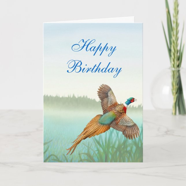 Carte de faisan de joyeux anniversaire (Devant)