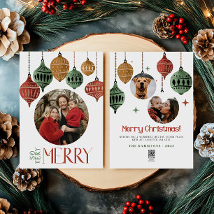 Carte de famille Boho 2024 si joyeux Noël