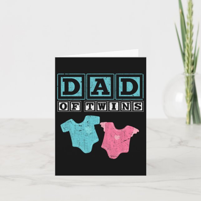 Carte De famille de jumeaux Papa Fête des pères Parents  (Devant)