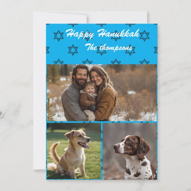 Carte de famille Happy hanoukka personnalisation (Devant)