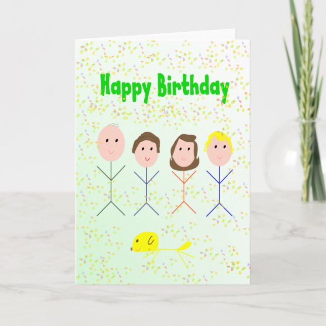 Carte de famille joyeux Anniversaire (Devant)