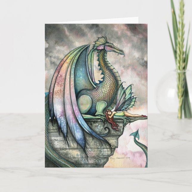 Carte de fantasy de dragon fée par Molly Harrison (Devant)