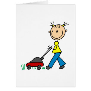 Carte de fauchage d'herbe de fille