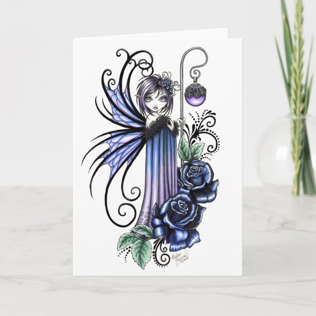Carte de fée de rose de bleu de Magdalene (Devant)