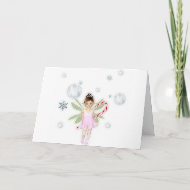 Carte de fée de sucrerie de Noël (Devant)