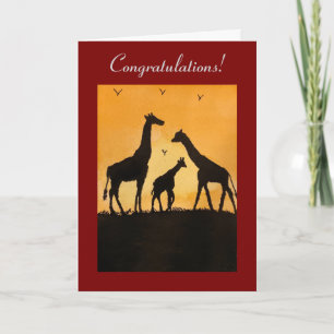 Carte de félicitations à motif de girafe