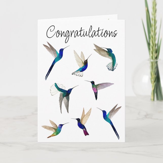 Carte de félicitations aux colibris tropicaux (Devant)