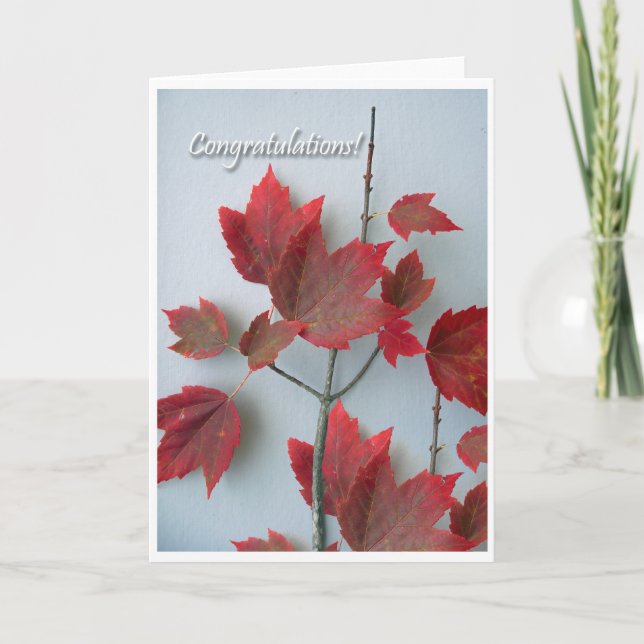 Carte De Félicitations Avec Feuilles D'Érable Auto (Devant)