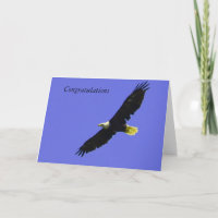 Carte de félicitations avec photo d'aigle en flamm