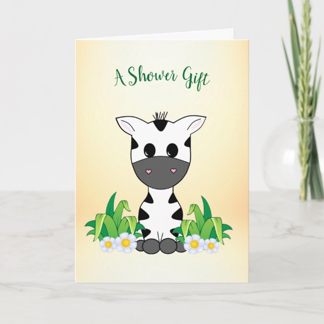 Carte de félicitations Baby shower Zebra adorable (Devant)