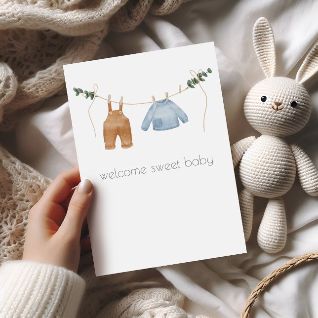 Carte de félicitations Boho Baby Boy Boy (Créateur téléchargé)
