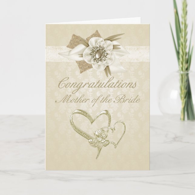 Carte de félicitations crème pour la mère de la ma (Devant)