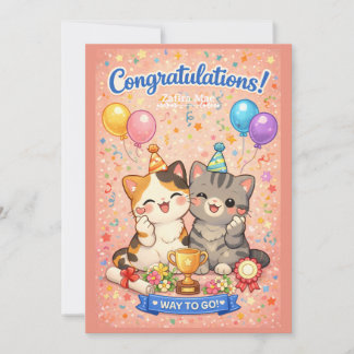 Carte de félicitations de chat mignon Kawaii Kit d