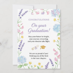 Carte de Félicitations de Diplôme Florale : Élégan