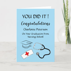 Carte de félicitations de l'infirmière diplômée en
