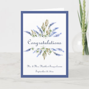 Carte de félicitations de mariage à fleurs de lava